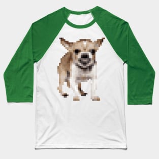 Angry Pixel Art Chihuahua Baseball T-Shirt